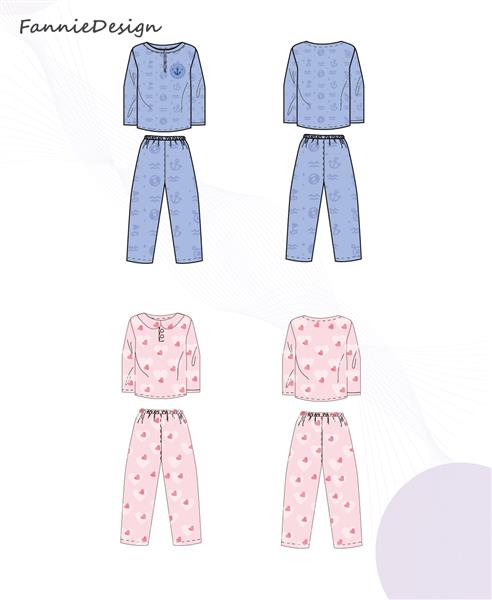 服装设计丨男童女童家居服睡衣设计