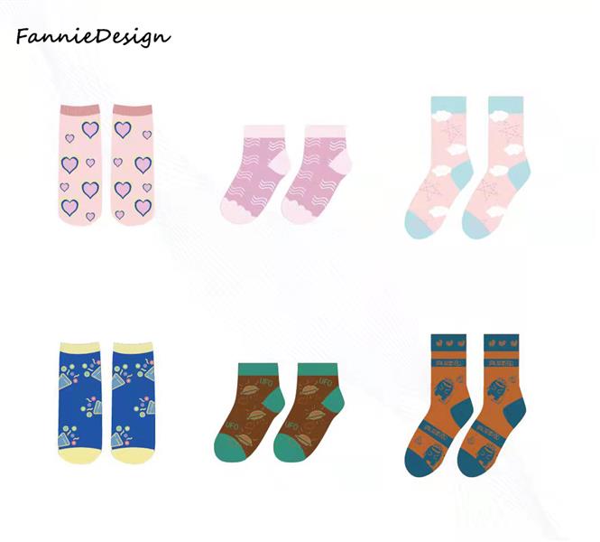 服装设计-童袜设计袜子图案设计